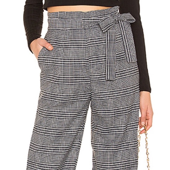 plaid tie pants